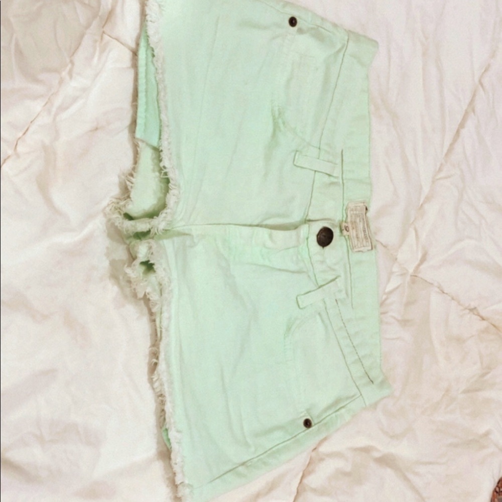 Watermelon cutoff shorts